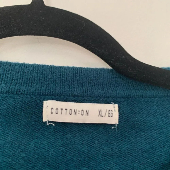 Cotton On Sweater Women’s XL Green Knit Together Crew Neck Cropped Pullover - Picture 2 of 7